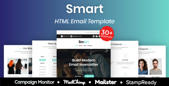 Smart - Multipurpose Responsive Email Template 30+ Modules Mailchimp