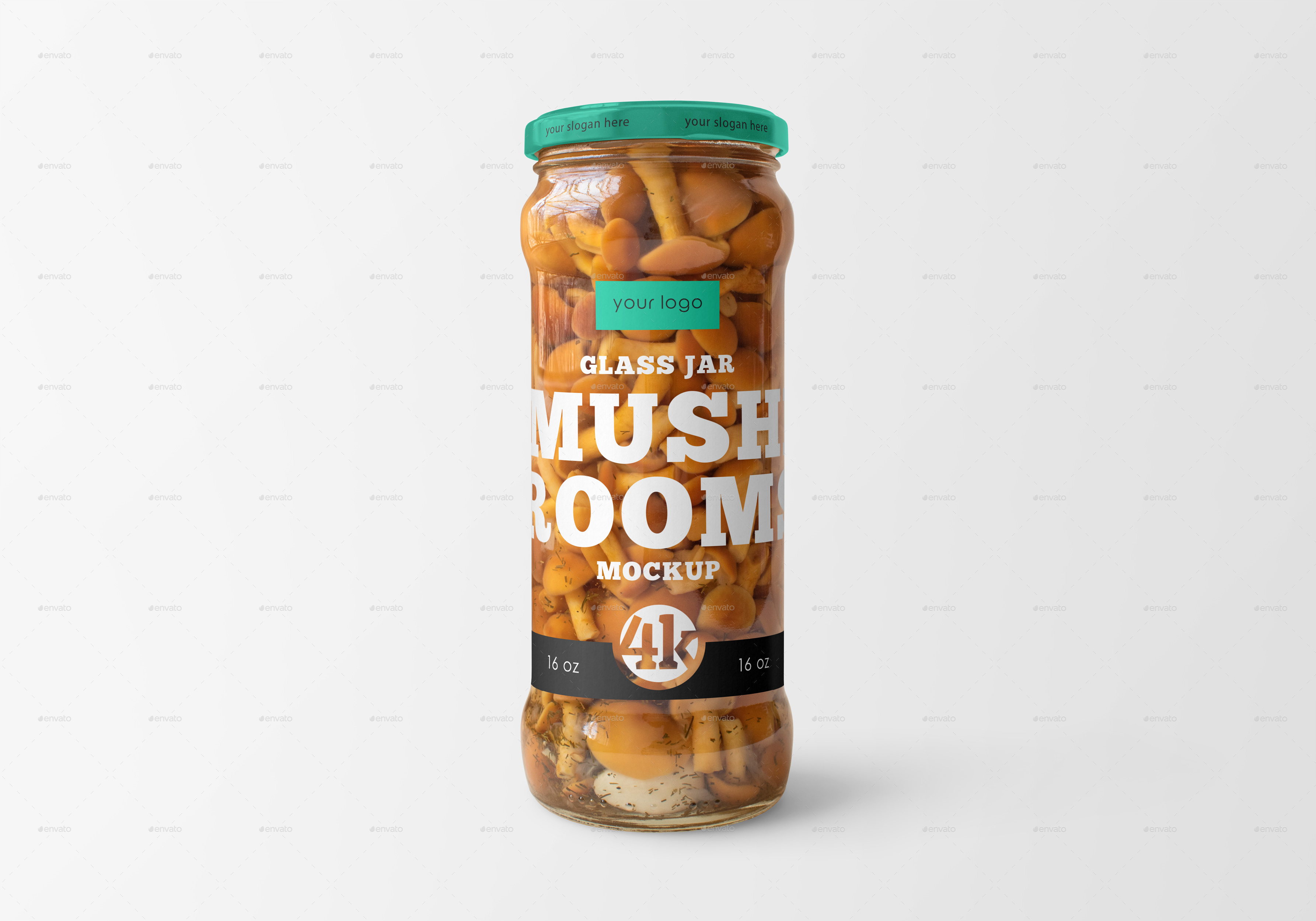 Download Clear Glass Jar With Marinated Mushrooms Mockup Set By Country4k Graphicriver