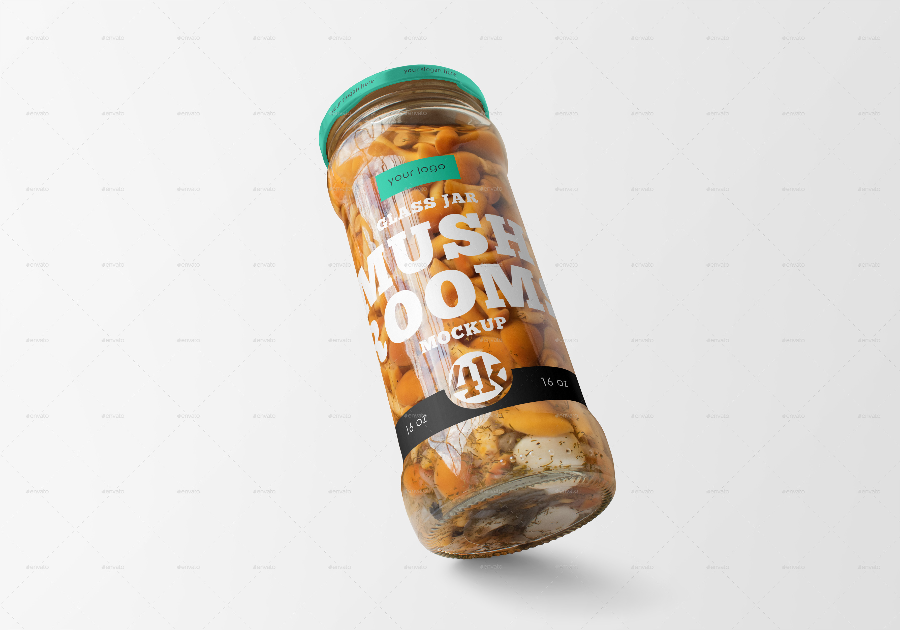 Download Clear Glass Jar With Marinated Mushrooms Mockup Set By Country4k Graphicriver