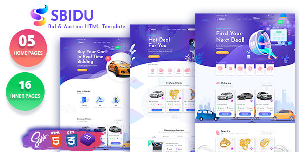 Sbidu Bid And Auction Html Template Bootstrap4