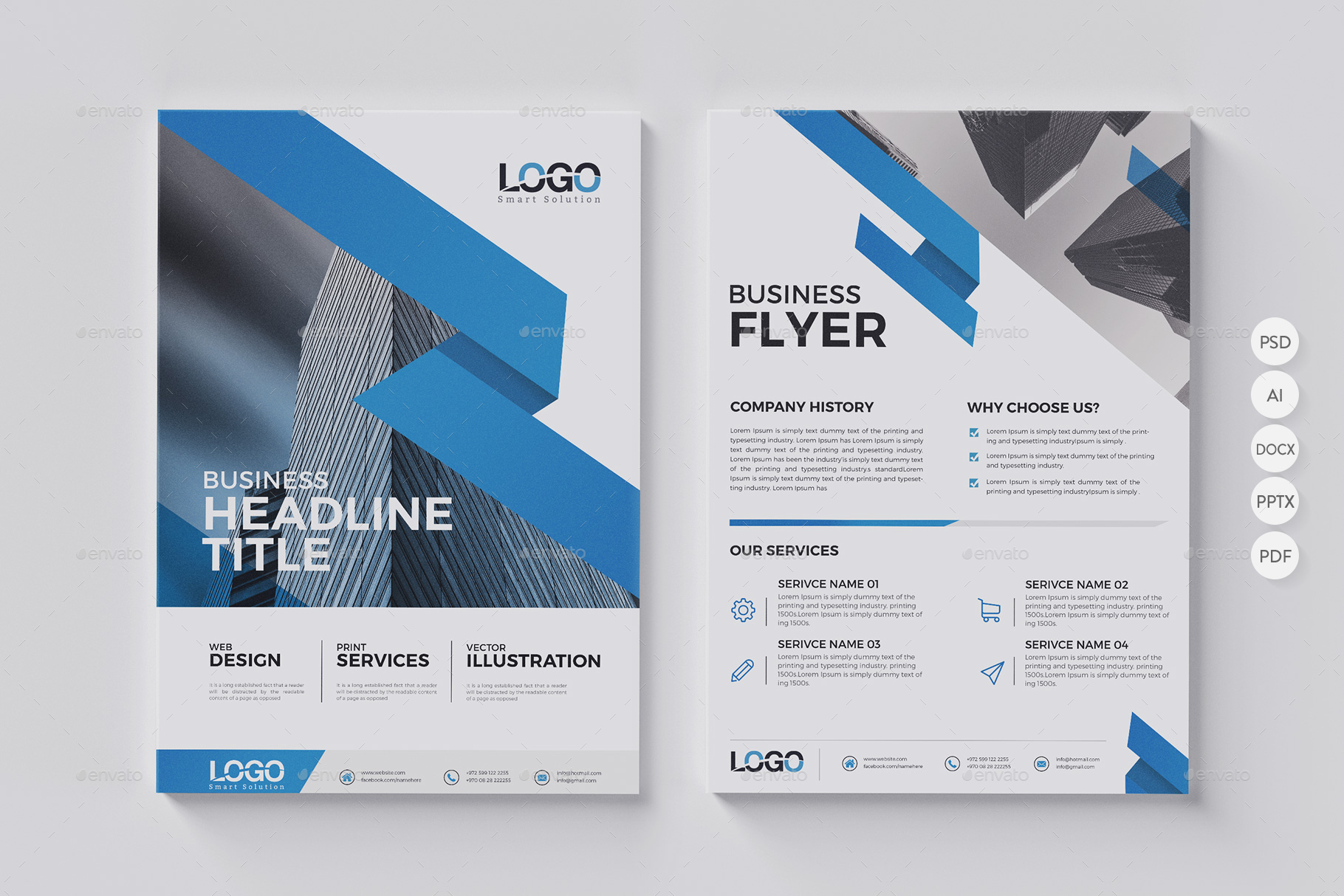 20 Corporate Flyer Set, Double Sided by Brochures_Factory | GraphicRiver