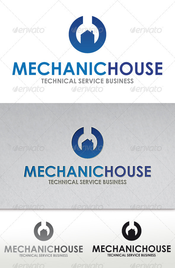 Mechanic House Logo - Vector Abstract