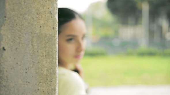 Young Beautiful Woman with Freckles Close Up in Summer Day alt