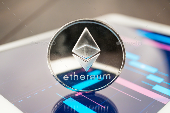 Ether Cryptocurrency On The Tablet - Stock Photo - Images