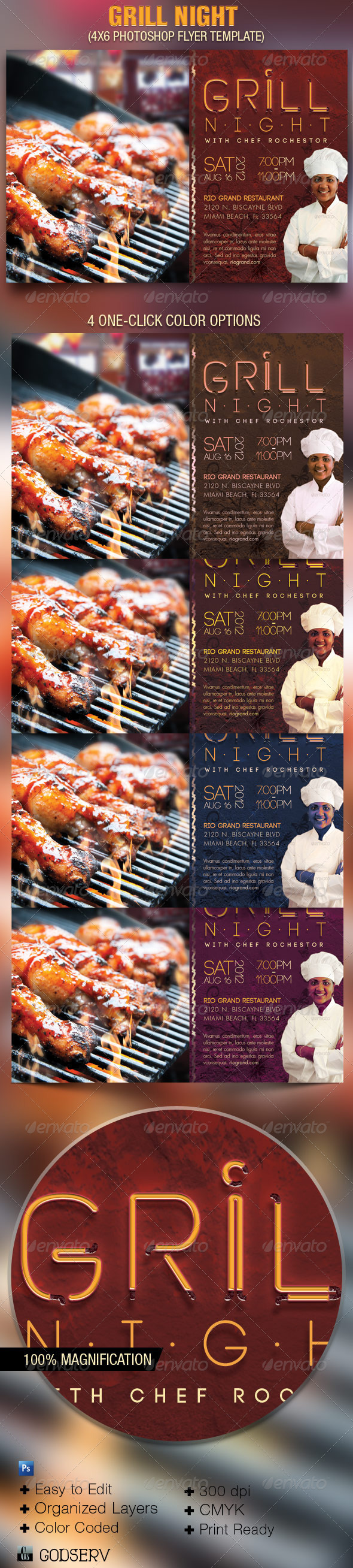 Grill Night Flyer Template - Events Flyers