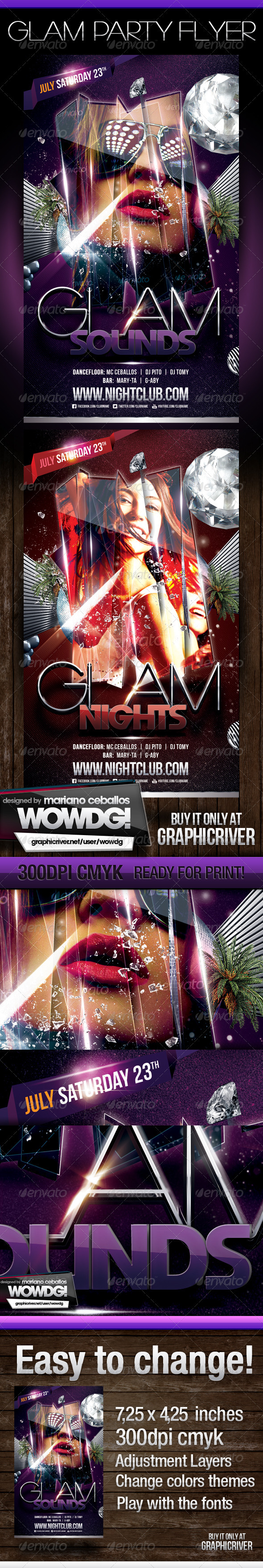 Glam Party Template Flyer - Flyers Print Templates