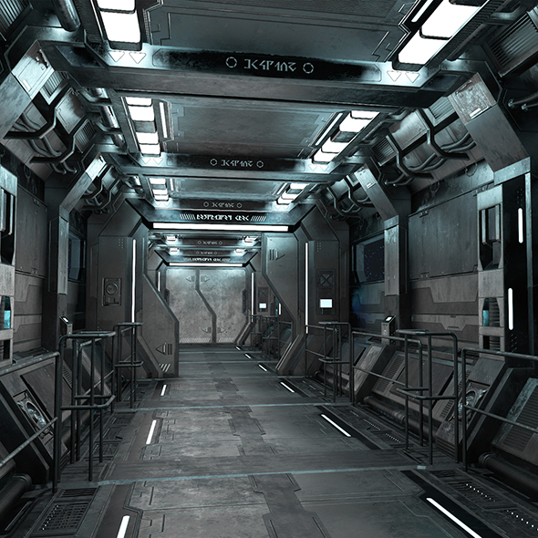 Sci-Fi Modular Corridor - 3Docean 28773384