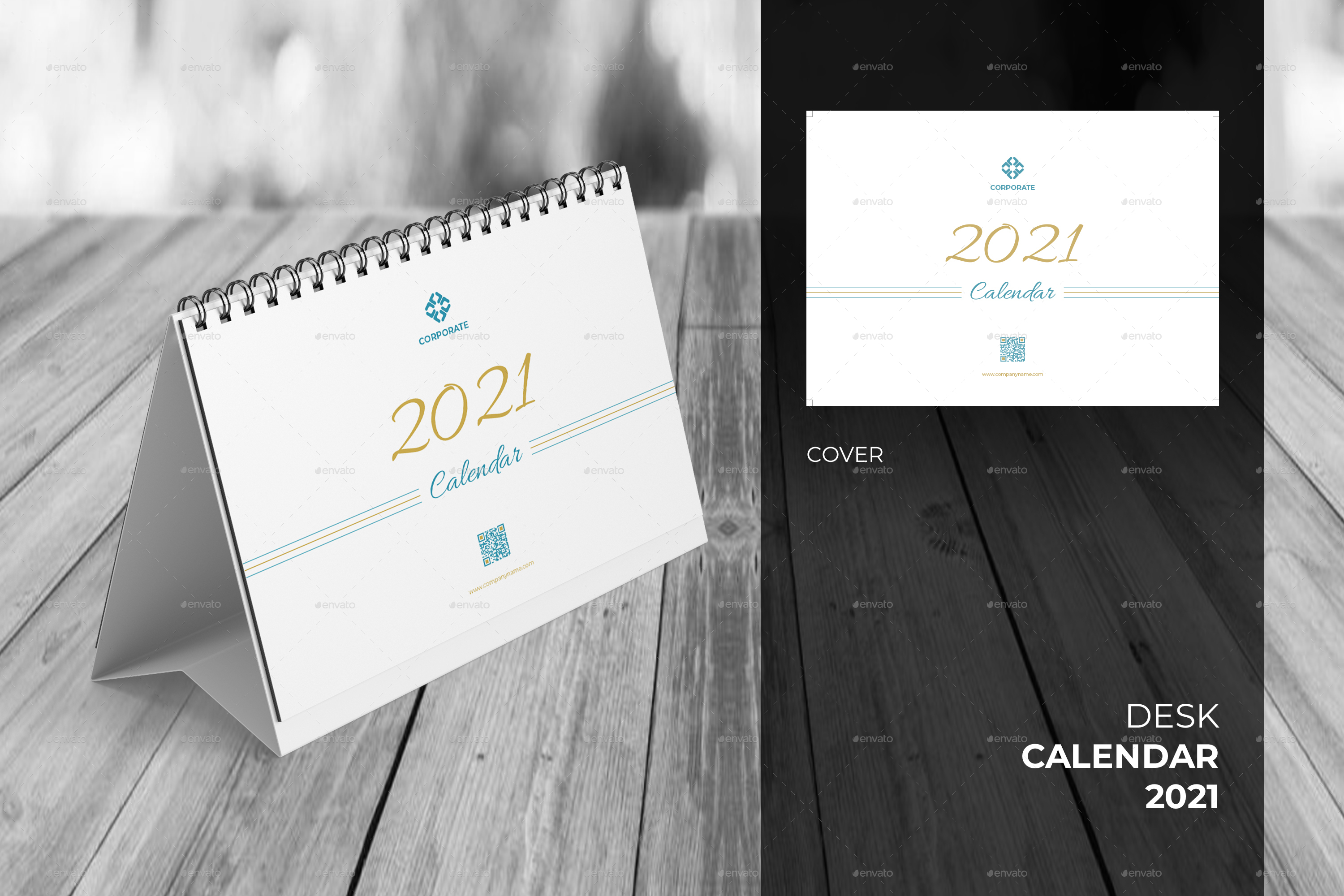 Desk Calendar 2021 by mirucreative GraphicRiver