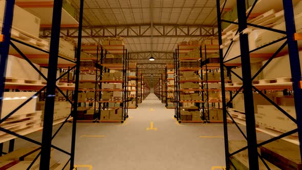 Ride through the warehouse interior with infinite packages amount. Loopable. HD alt