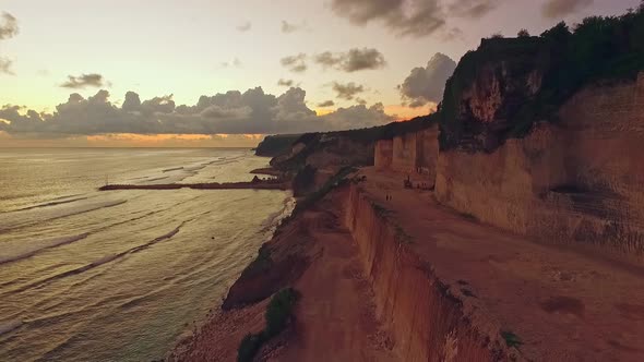 Aerial View of a Rocky Beach Coast Line on Bali alt