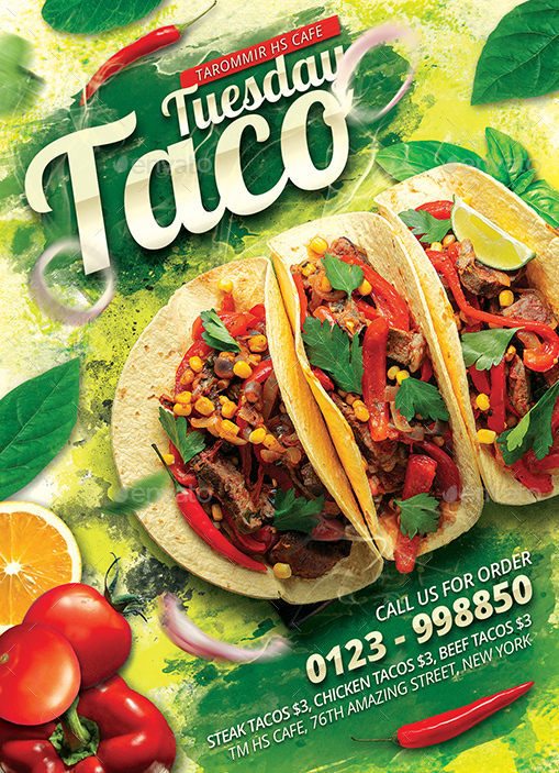 Taco Tuesday Flyer by tarommir GraphicRiver