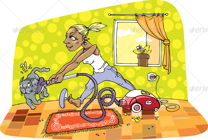 The Room Cleaning - Scenes Illustrations