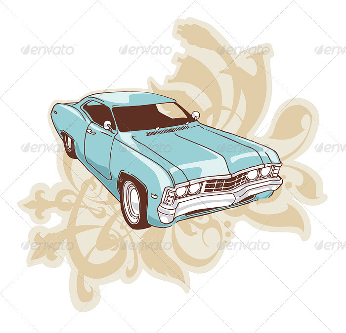 Retro Low-rider - Objects Illustrations