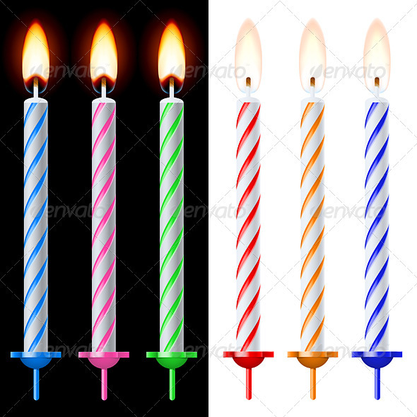 Colorful holiday candles - Man-made Objects Objects