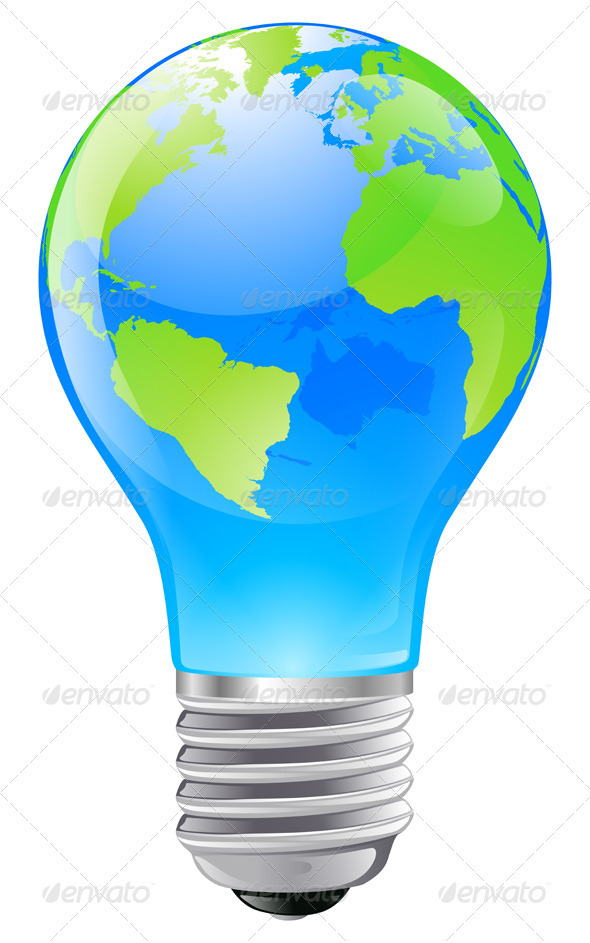 World globe light bulb concept by Krisdog | GraphicRiver