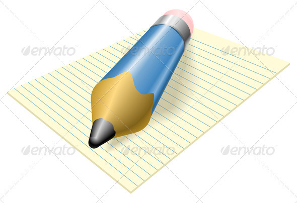 Pencil and paper - Objects Vectors