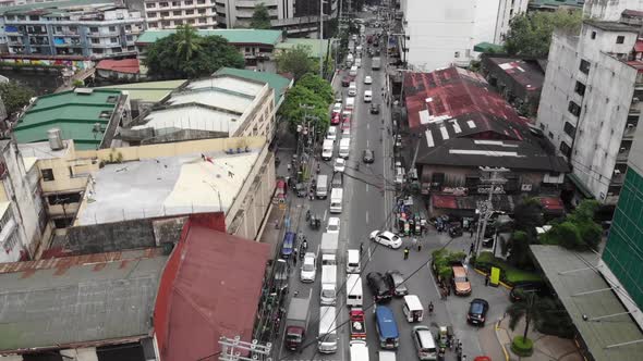 Aerial View of City Street in the Philippines