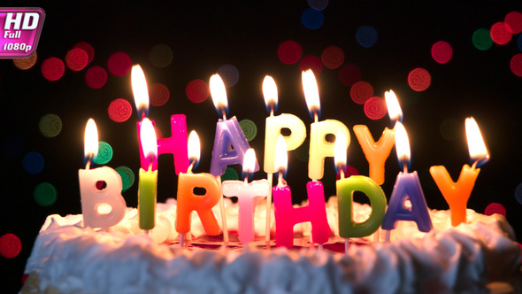 Cake With Candles On Birthday alt