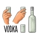 Hands Holding Glass Vodka Vintage Vector
