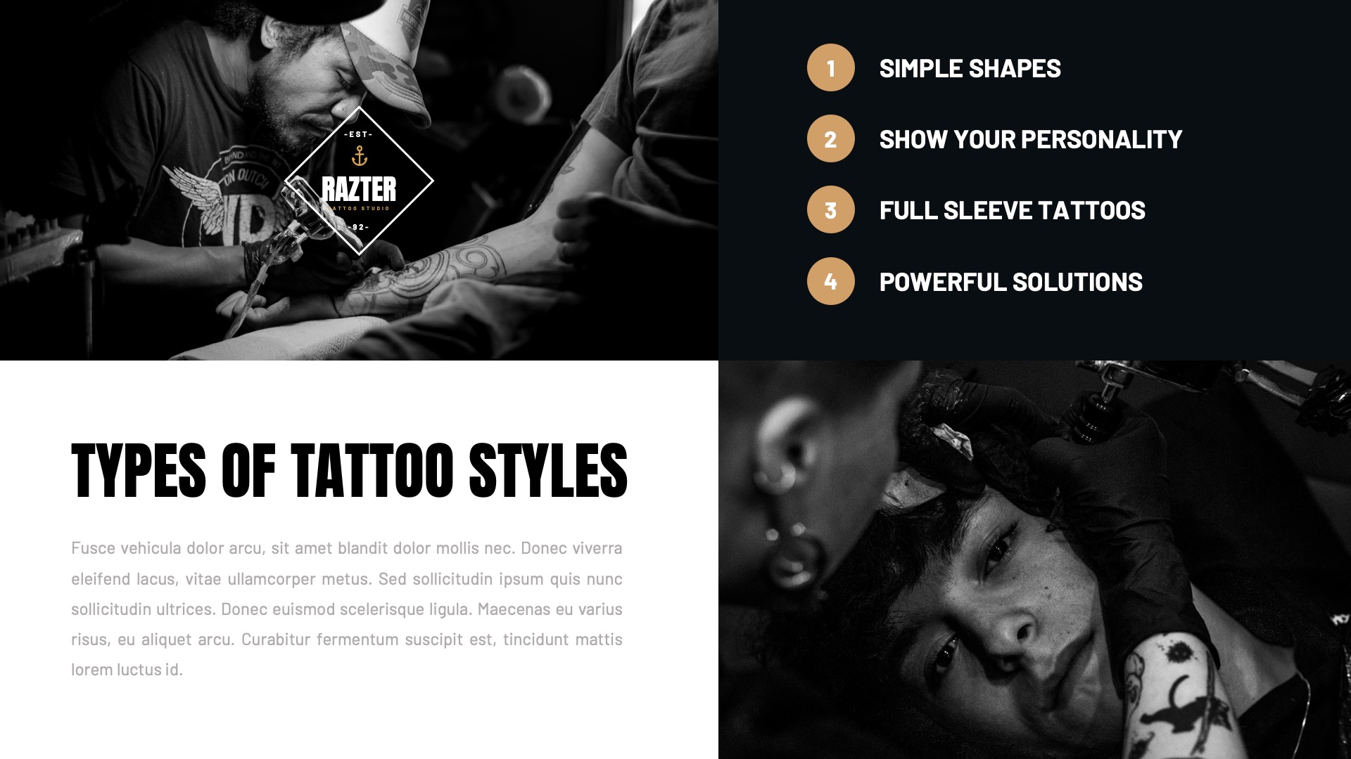 RAZTER - Tattoo Studio & Piercing Powerpoint Template, Presentation ...