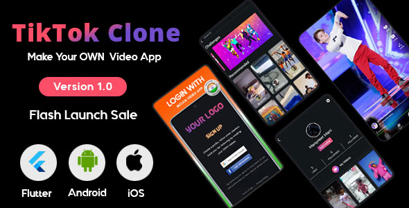 Flutter - TikTok | Triller Clone & Short Video Streaming Mobile App for Android & iOS