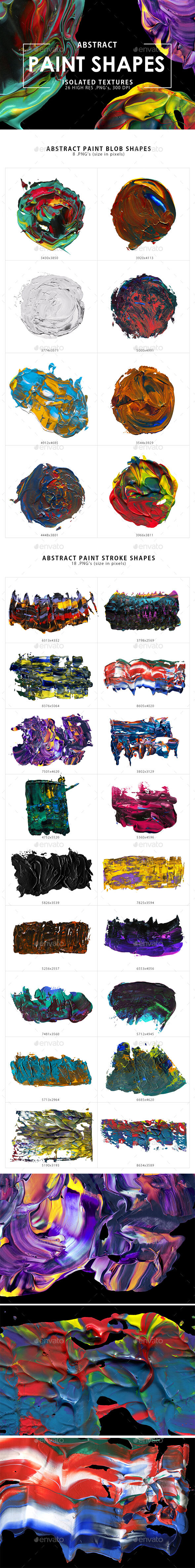 26 Abstract Paint Shapes