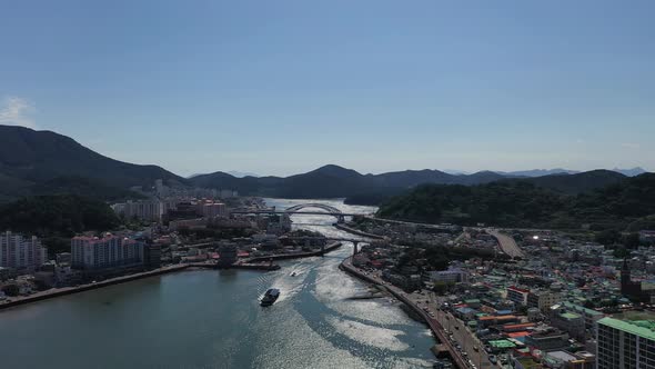 4K Aerial Drone Footage View of Tongyeong Port alt