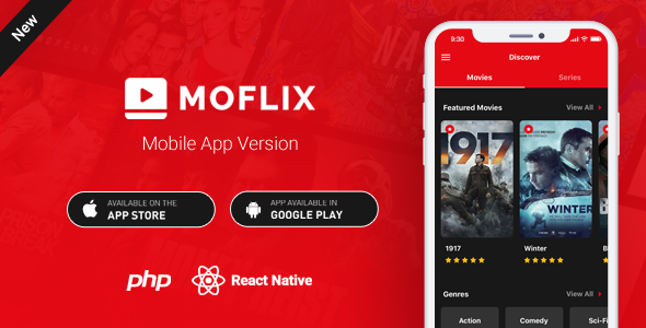 MoFlix Mobile App - React Native - Movies - TV Series