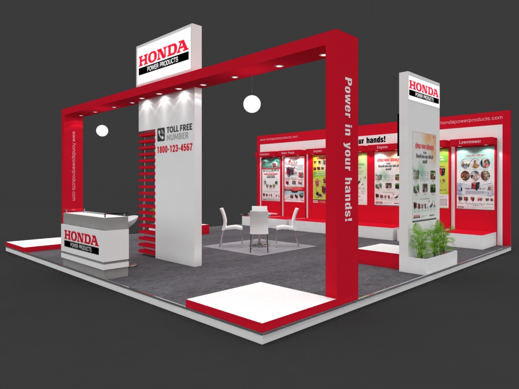 Exhibition Booth 3D Model - 8x8 mtr by piyushp78 | 3DOcean