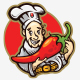 Old Chef Cartoon Logo