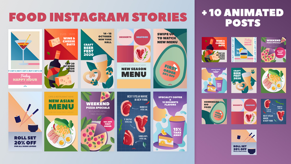 Food Instagram Stories and Posts Pack