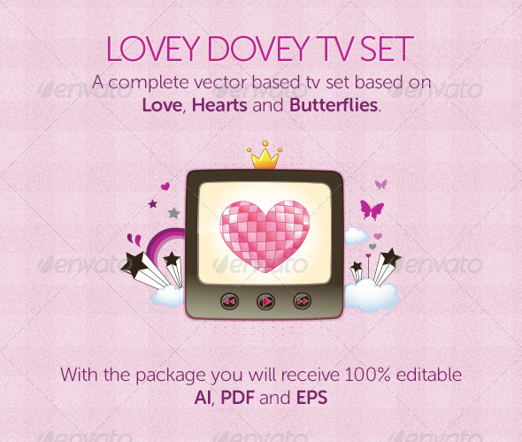 Lovey Dovey TV Set - Man-made Objects Objects