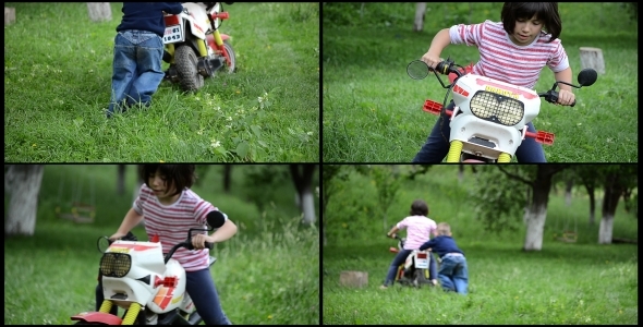 Kids Playing With Motocycle 1 - 4 Videos