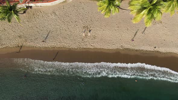 Drone video of small community public beach alt