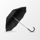 Realistic Open Umbrella. Side View Blank Object
