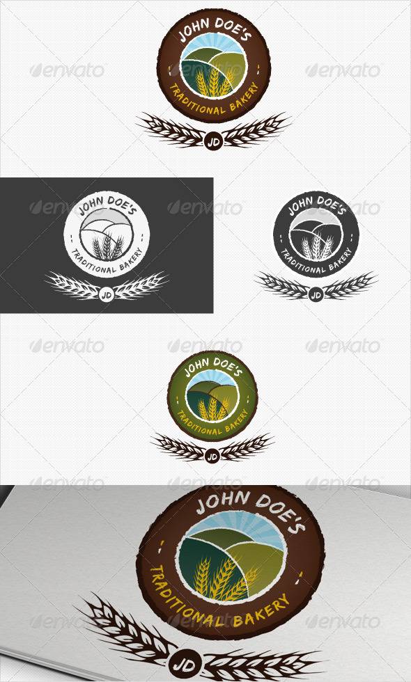 Traditional Bakery or Baking Logo - Nature Logo Templates