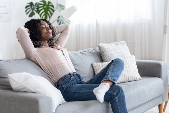 Relaxed African American Woman
