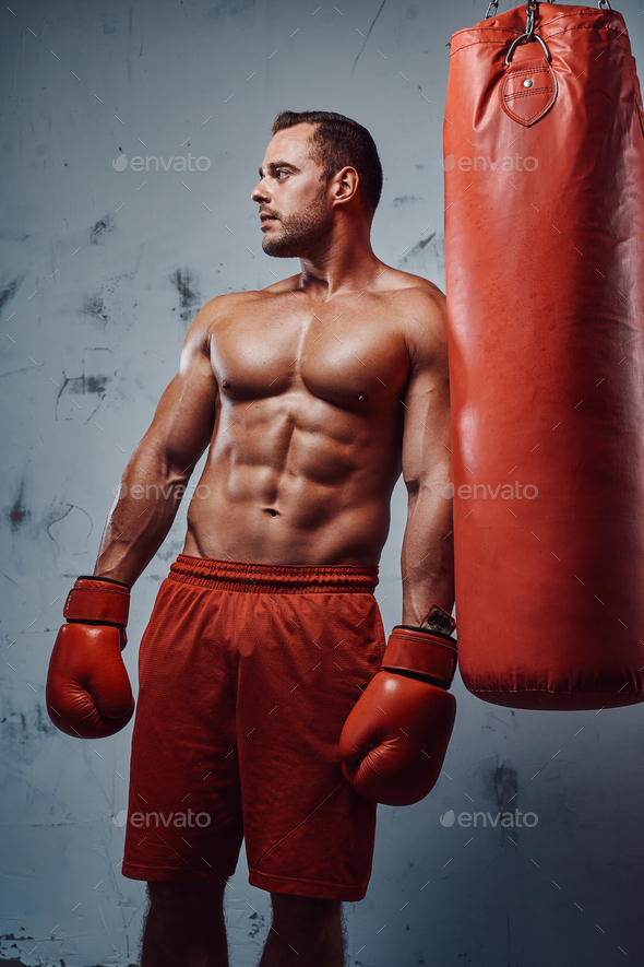 Boxing Gloves And Punching Bag Stock Photo - Download Image Now - Punching  Bag, White Background, Black Color - iStock
