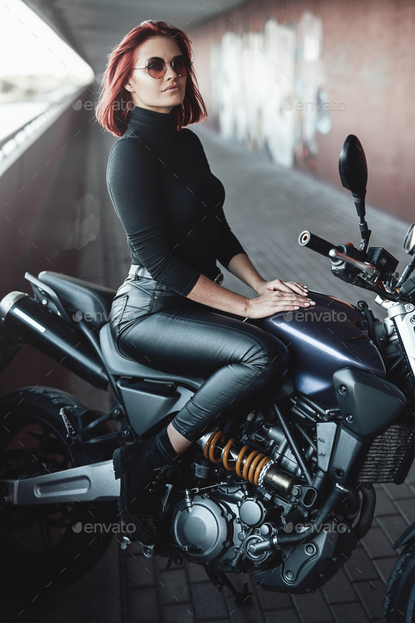 Pretty Girl Pose Bike On Rock Stock Photo 155795498 | Shutterstock