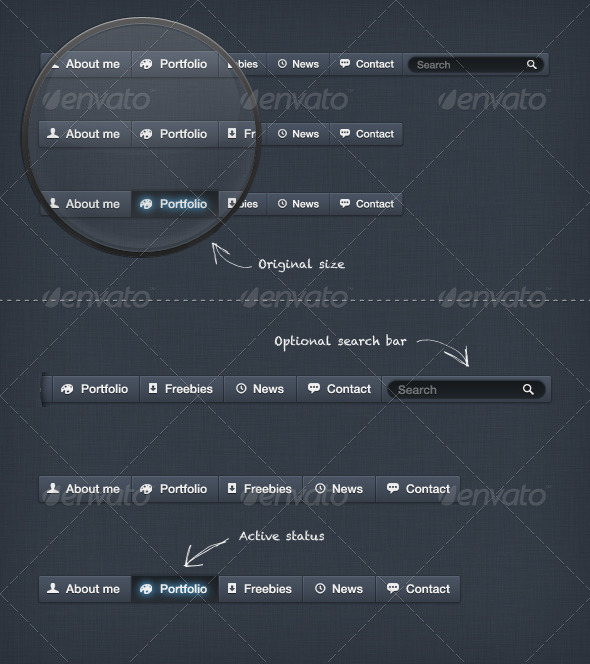 Clean & Modern Navigation Bar - Navigation Bars Web Elements