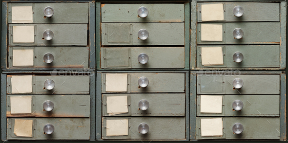 Wooden cabinet with drawers Stock Photo by sergeyskleznev