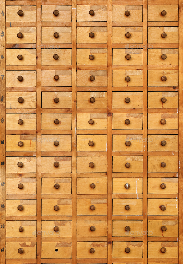 Wooden cabinet with drawers Stock Photo by sergeyskleznev