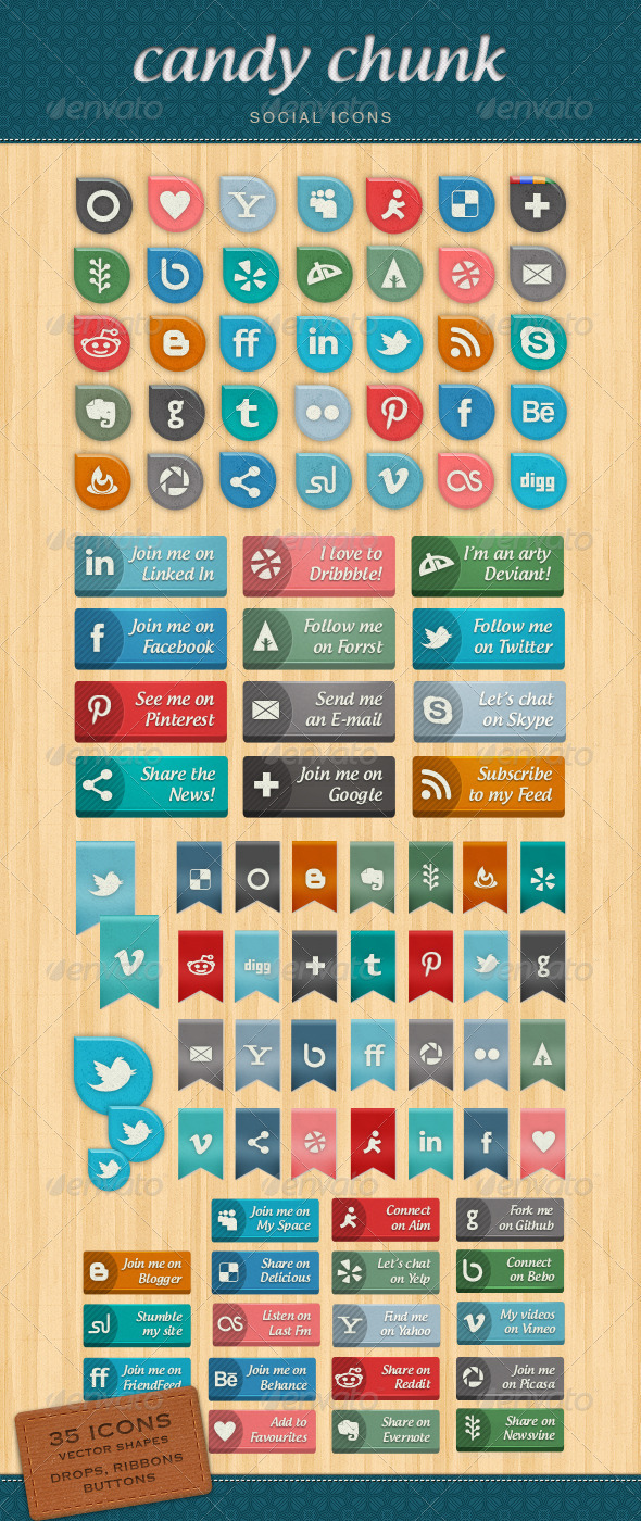 Candy Chunk - Social Network Icons - Media Icons