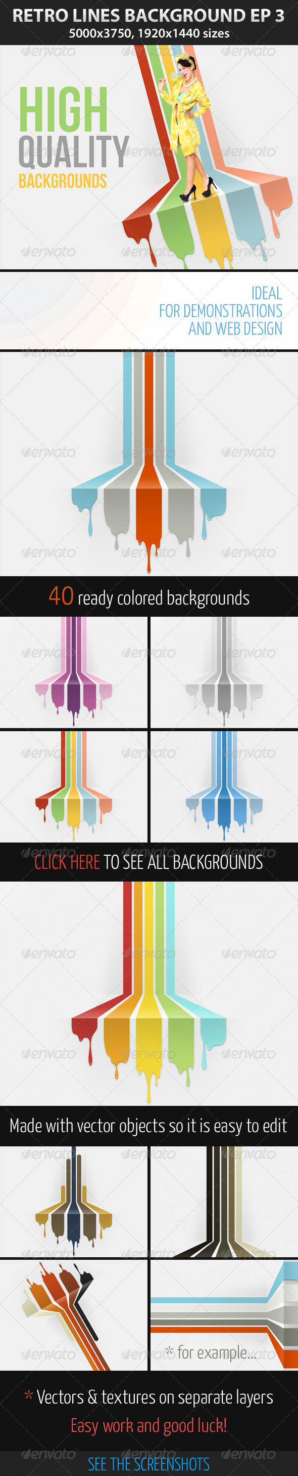 Retro Lines Background ep 3 - Backgrounds Graphics