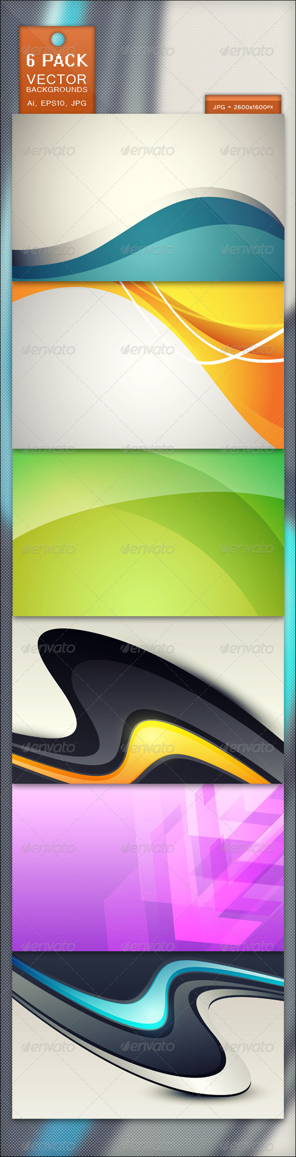 6 Pack - Vector Backgrounds - Backgrounds Decorative