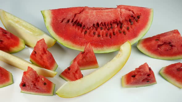 Juicy Melon And Watermelon