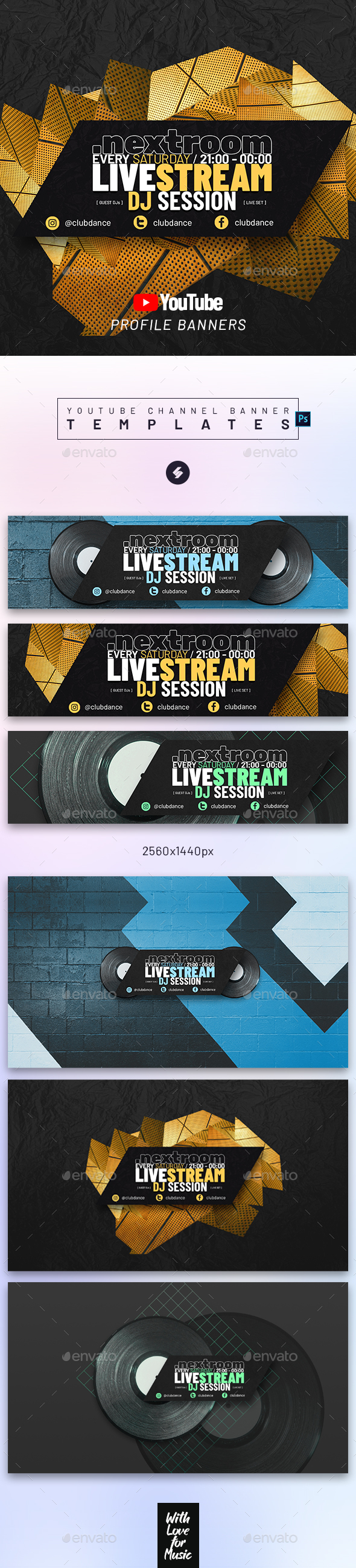 Electronic Music Channel Youtube Banner Templates By Sao108 Graphicriver