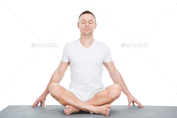 Premium Vector | Lotus pose yoga banner.woman sitting in lotus position  meditating