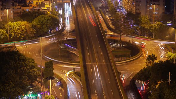 Guangzhou Roundabout Highway Traffic Cityscape China alt