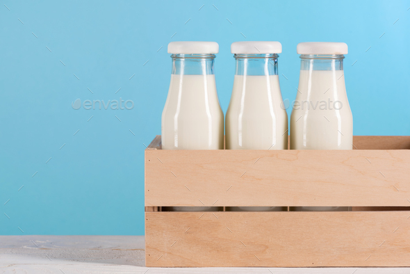 Organic Milk in Glass Bottle, Eco-Friendly